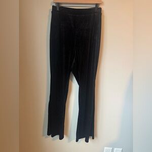 Black Velvet Pants with Metallic Striping